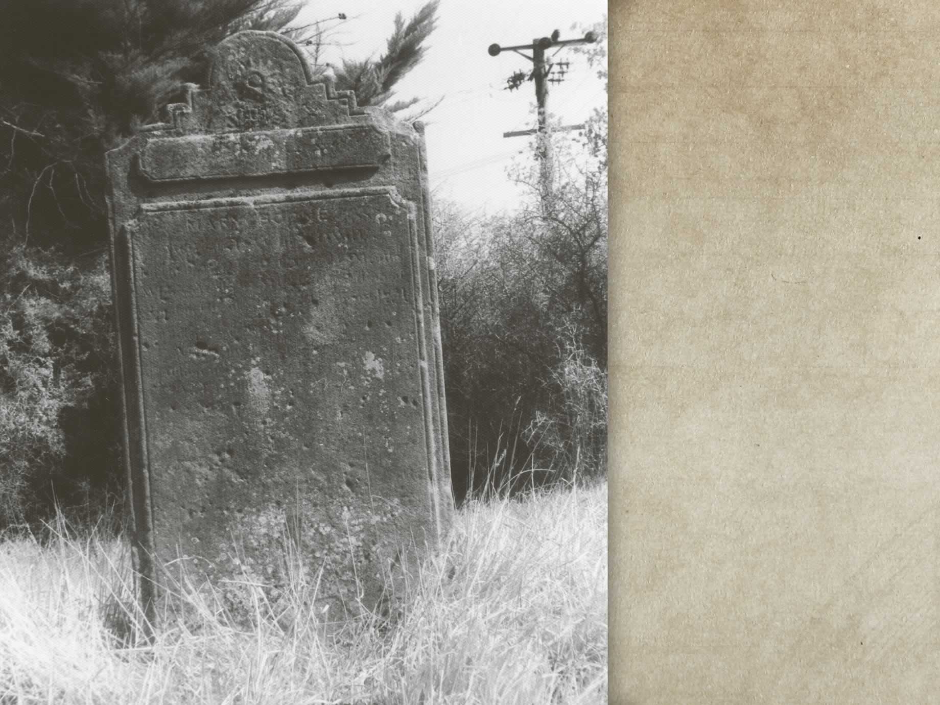 Source: Tasmanian Archive and Heritage Office The gravestone of Mary Bogue, who passed away in 1851