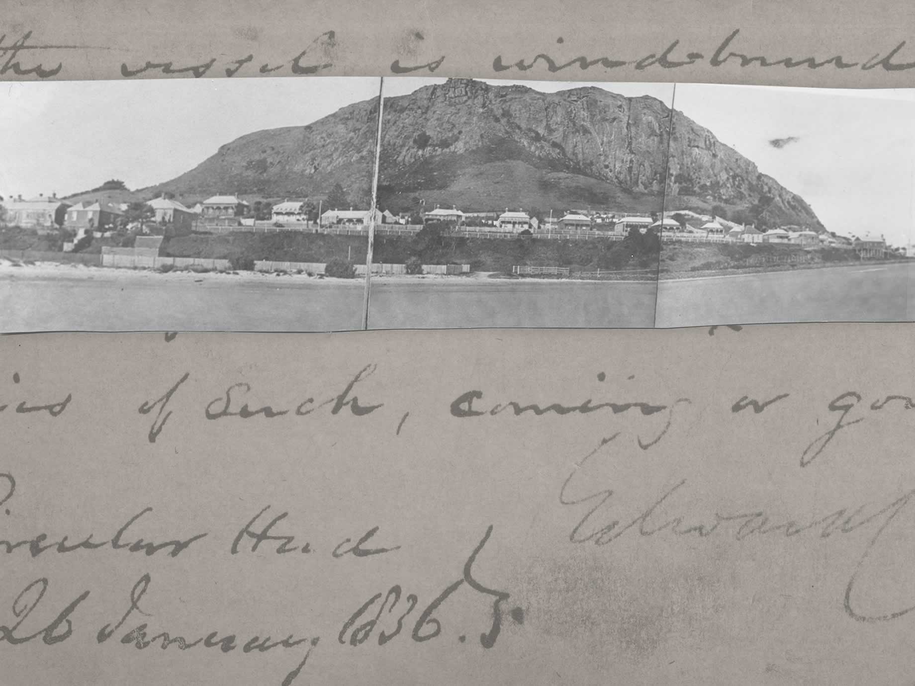 Source: Meg Eldridge The houses along Alexander Terrace under The Nut, c1910