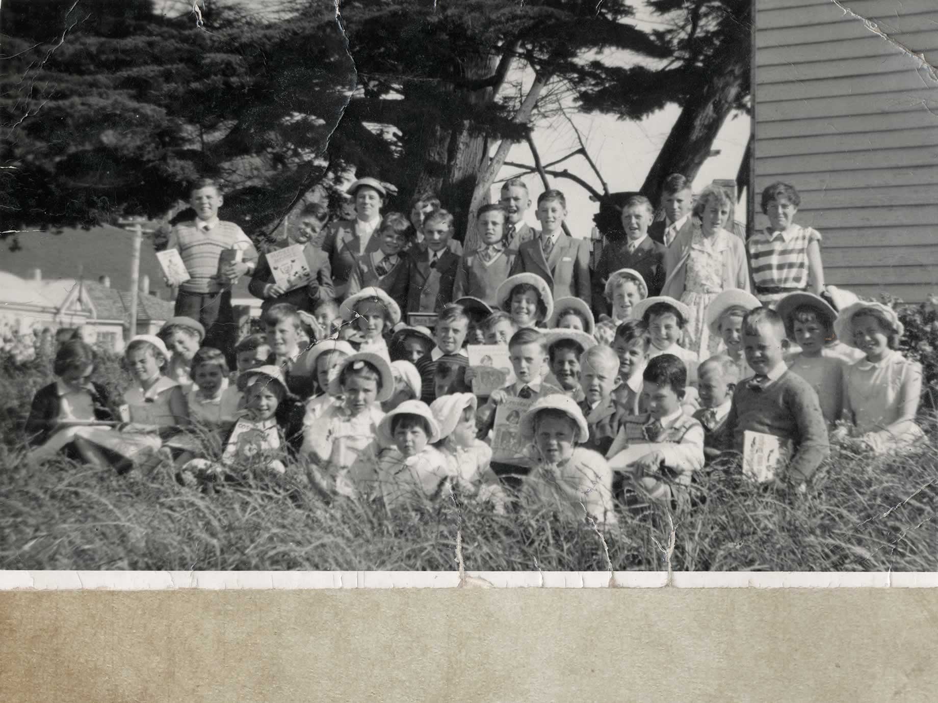 Source: Meg Eldridge Some of the local community who attend Sunday School at St Paul’s Church, c1955